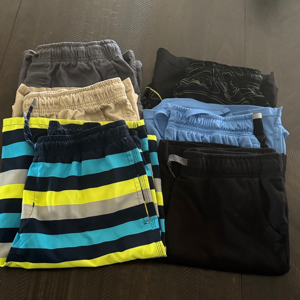 Boys Striped and Solid Color Shorts - Set of 6